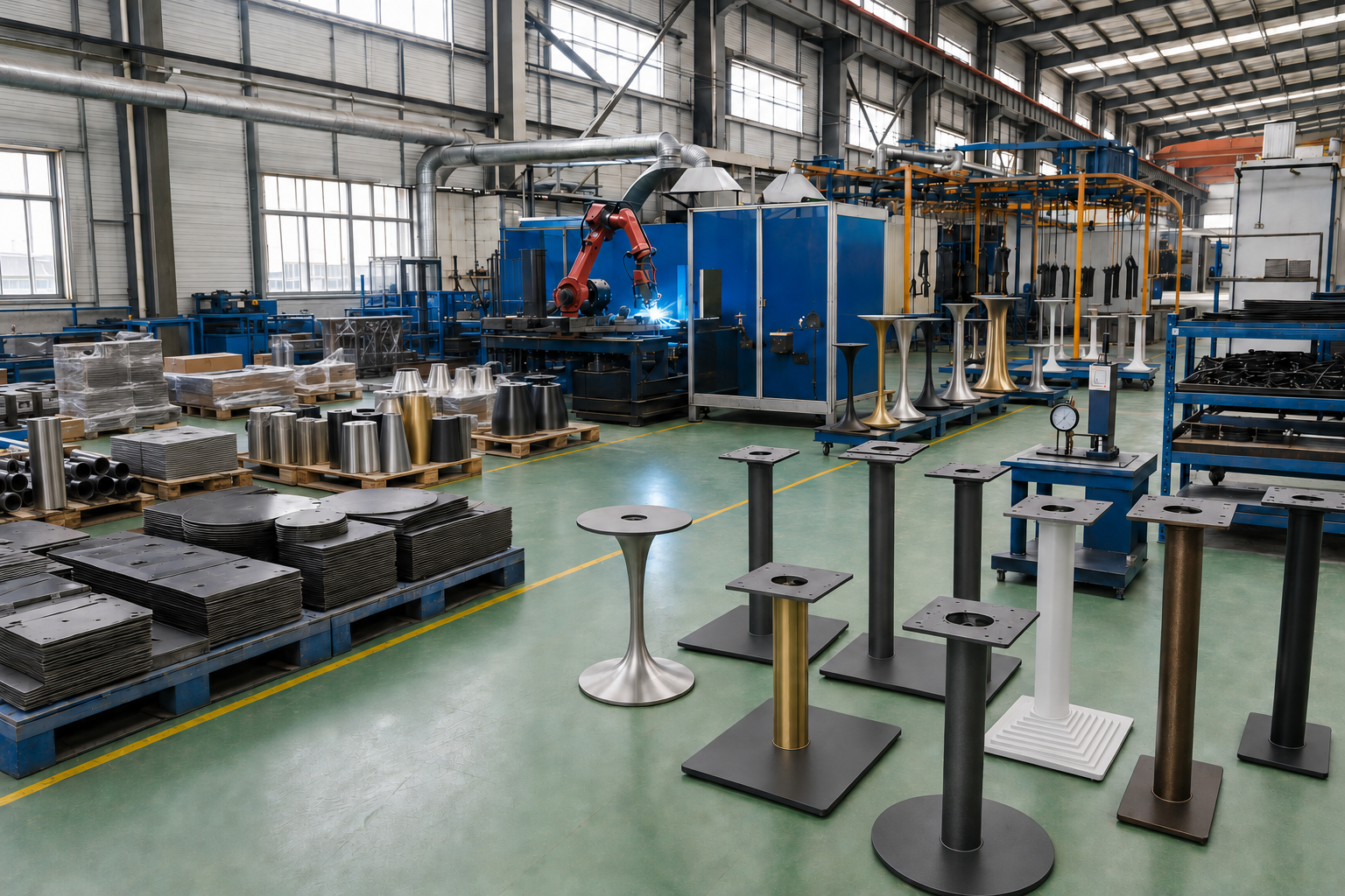 Metallfertigung für Tischuntergestelle und Metallkomponenten
